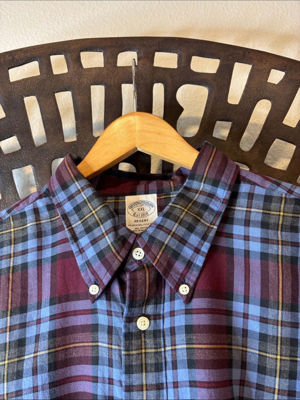 💙Brooks Brothers Plaid Oxford Shirt Mens XXL NWT Button Down Cotton Lightweigt - Picture 5 of 13